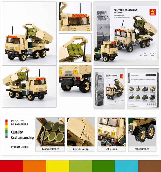 3511 HIMARS Rocket Launcher Building Block Set (457 PCS)