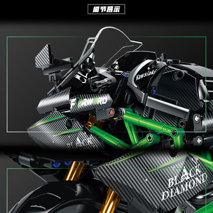1:8 Kawasaki Motorcycle Building Block Model