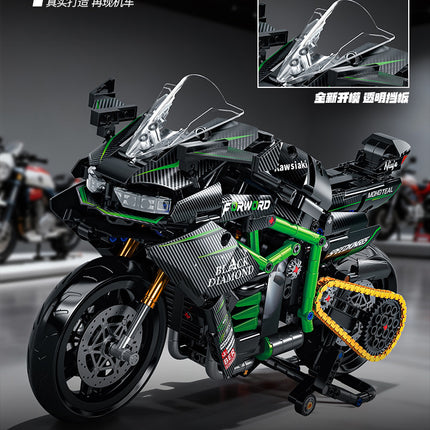 1:8 Kawasaki Motorcycle Building Block Model