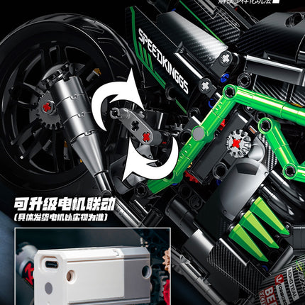 1:8 Kawasaki Motorcycle Building Block Model